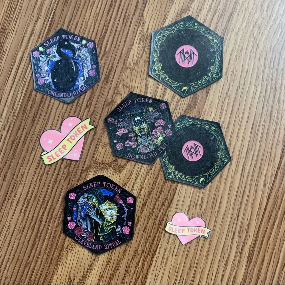 Six count coin sticker lot